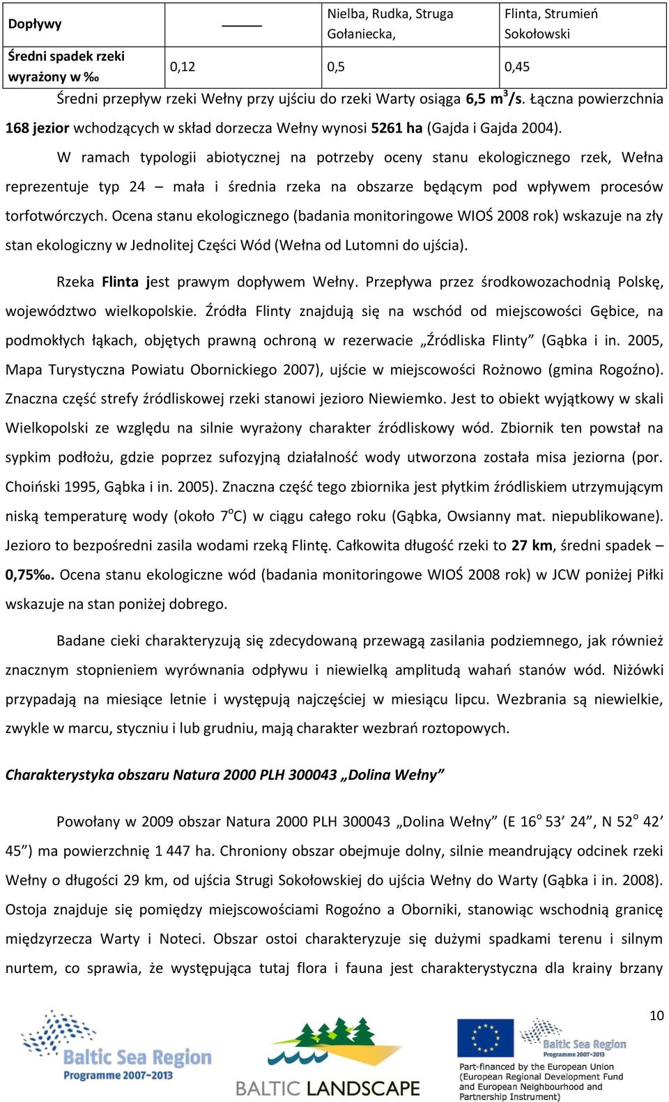 W ramach typologii abiotycznej na potrzeby oceny stanu ekologicznego rzek, Wełna reprezentuje typ 24 mała i średnia rzeka na obszarze będącym pod wpływem procesów torfotwórczych.