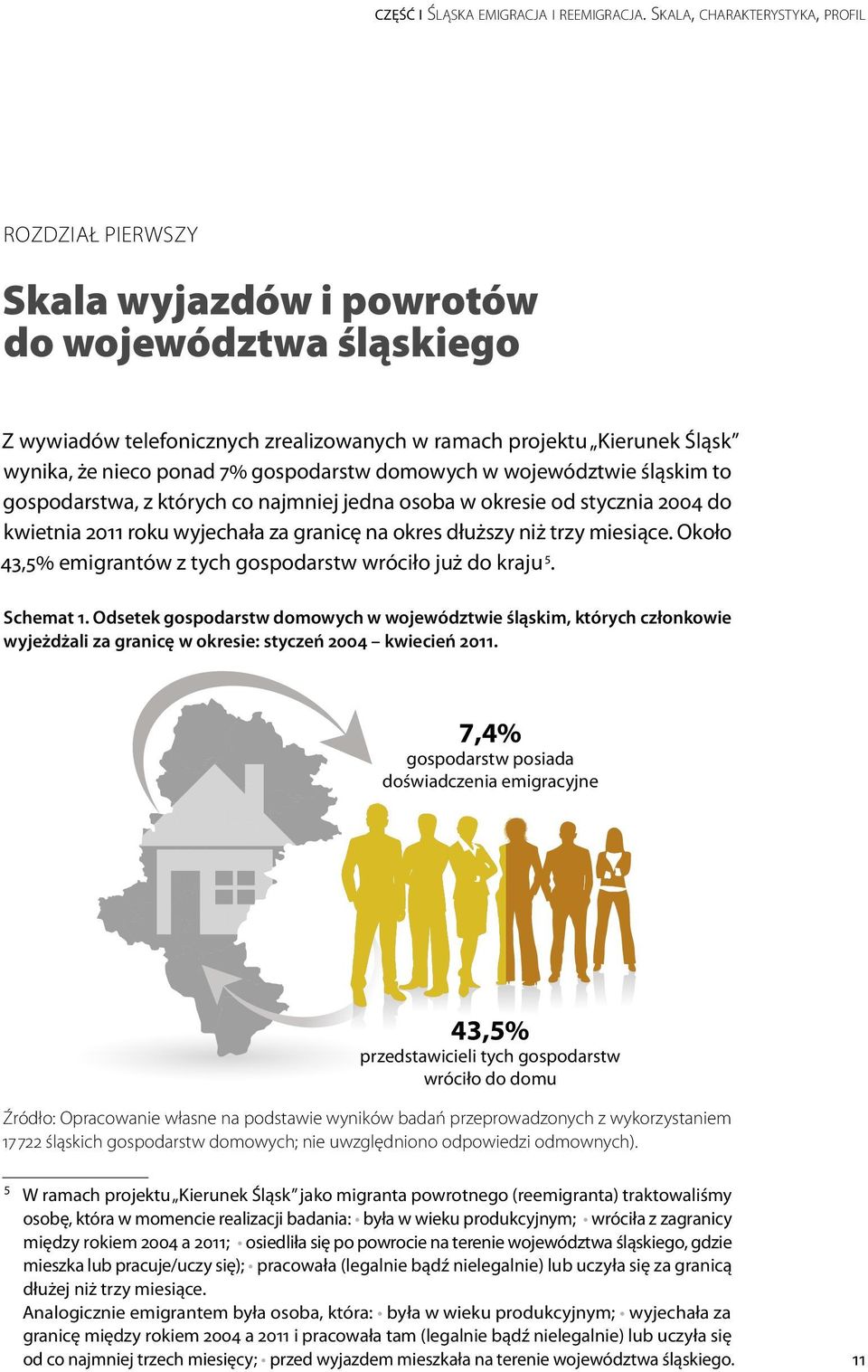 gospodarstw domowych w województwie śląskim to gospodarstwa, z których co najmniej jedna osoba w okresie od stycznia 2004 do kwietnia 2011 roku wyjechała za granicę na okres dłuższy niż trzy miesiące.