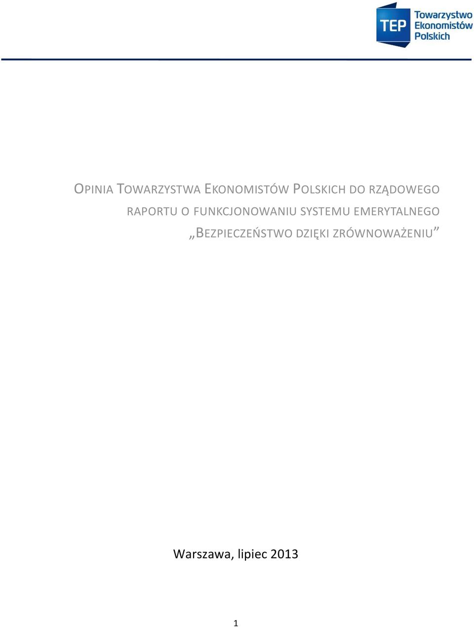 SYSTEMU EMERYTALNEGO BEZPIECZEŃSTWO