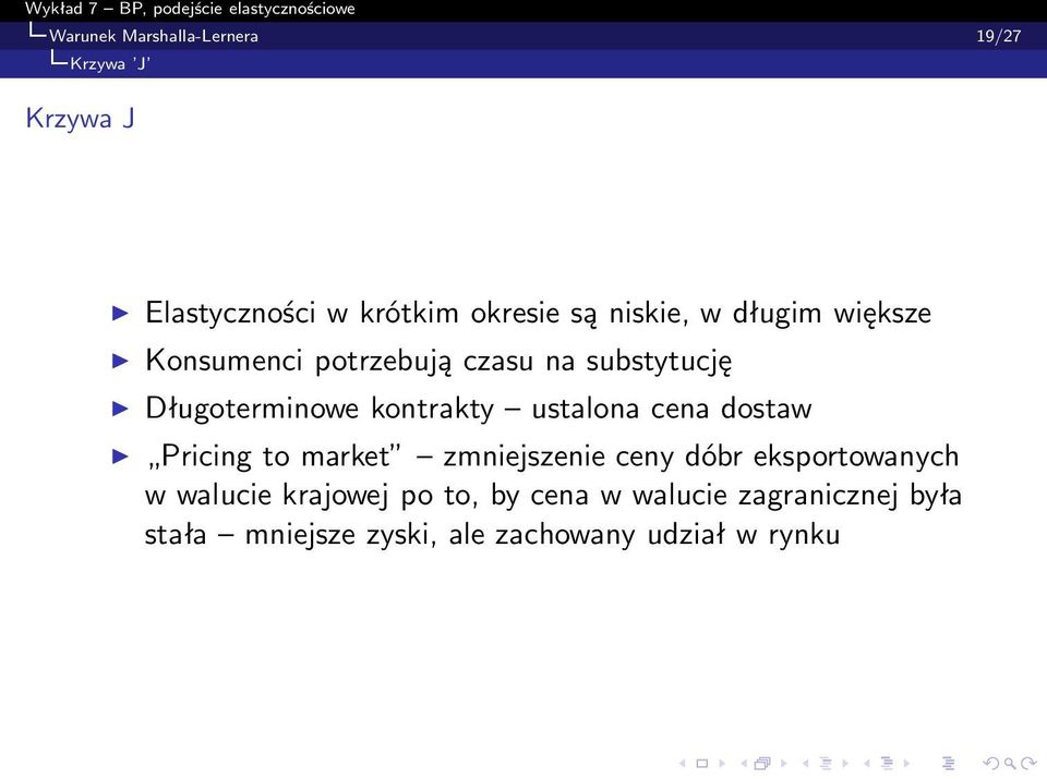 kontrakty ustalona cena dostaw Pricing to market zmniejszenie ceny dóbr eksportowanych w