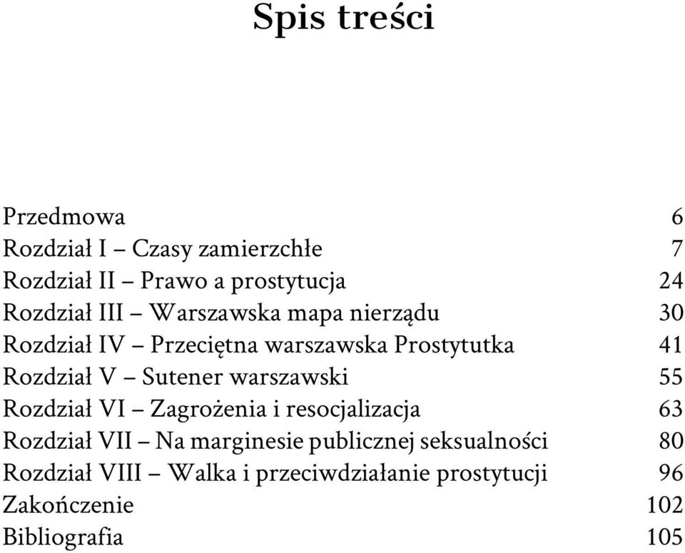 warszawski Rozdział VI Zagrożenia i resocjalizacja Rozdział VII Na marginesie publicznej