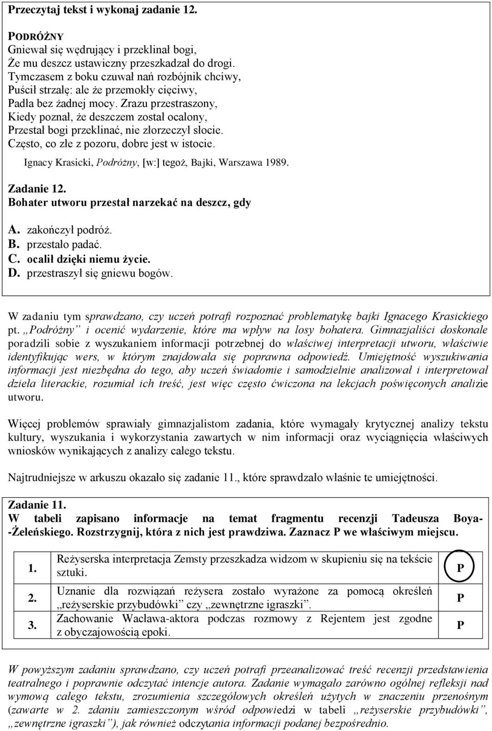 Zrazu przestraszony, Kiedy poznał, że deszczem został ocalony, Przestał bogi przeklinać, nie złorzeczył słocie. Często, co złe z pozoru, dobre jest w istocie.