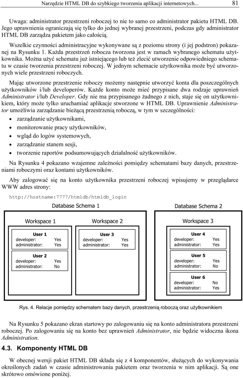 Wszelkie czynności administracyjne wykonywane są z poziomu strony (i jej podstron) pokazanej na Rysunku 1. Każda przestrzeń robocza tworzona jest w ramach wybranego schematu użytkownika.