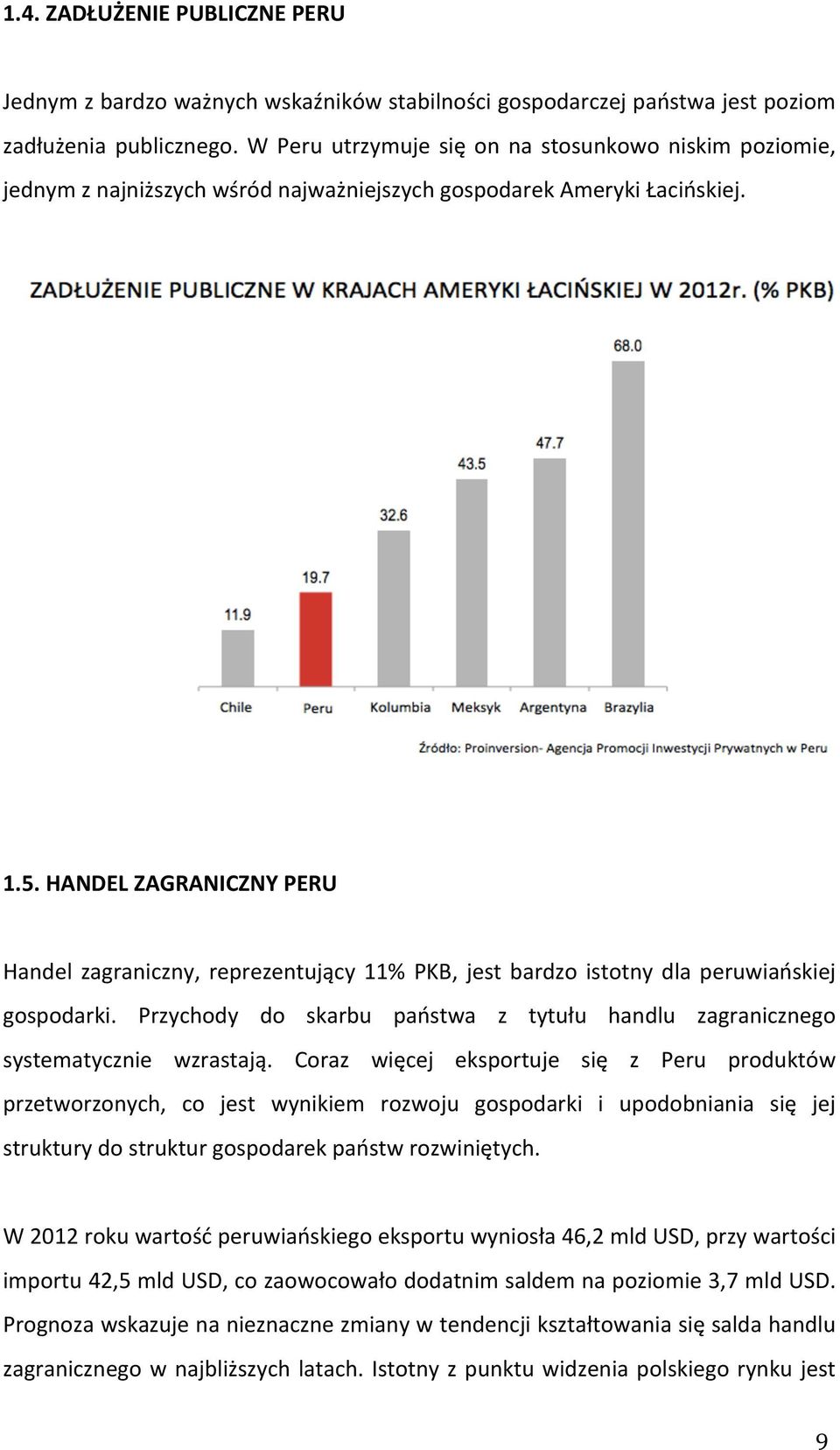 HANDEL ZAGRANICZNY PERU Handel zagraniczny, reprezentujący 11% PKB, jest bardzo istotny dla peruwiańskiej gospodarki.