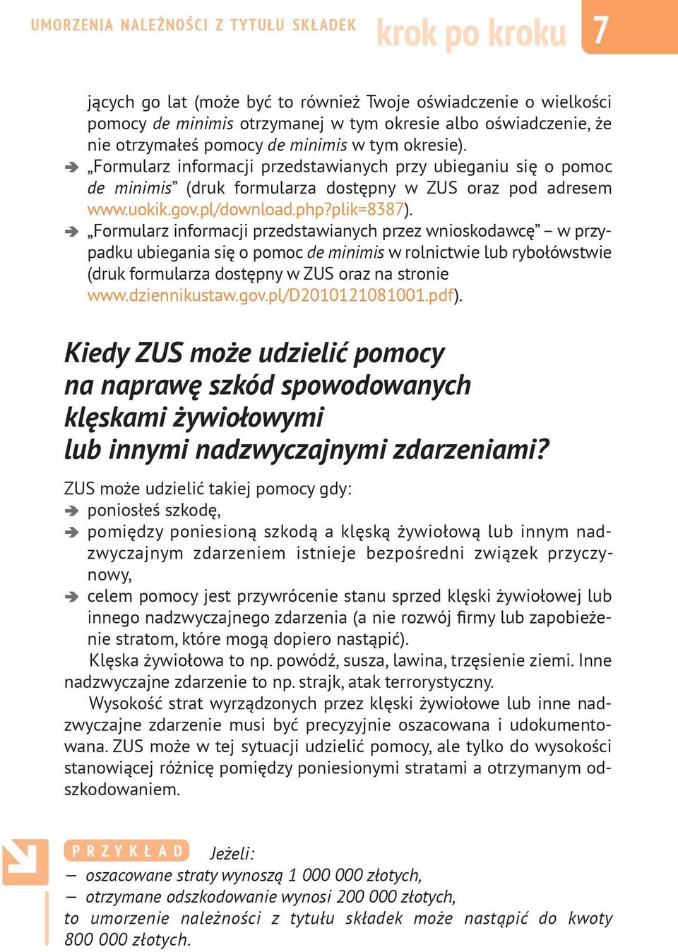 Formularz informacji przedstawianych przez wnioskodawcę w przypadku ubiegania się o pomoc de minimis w rolnictwie lub rybołówstwie (druk formularza dostępny w ZUS oraz na stronie www.dziennikustaw.