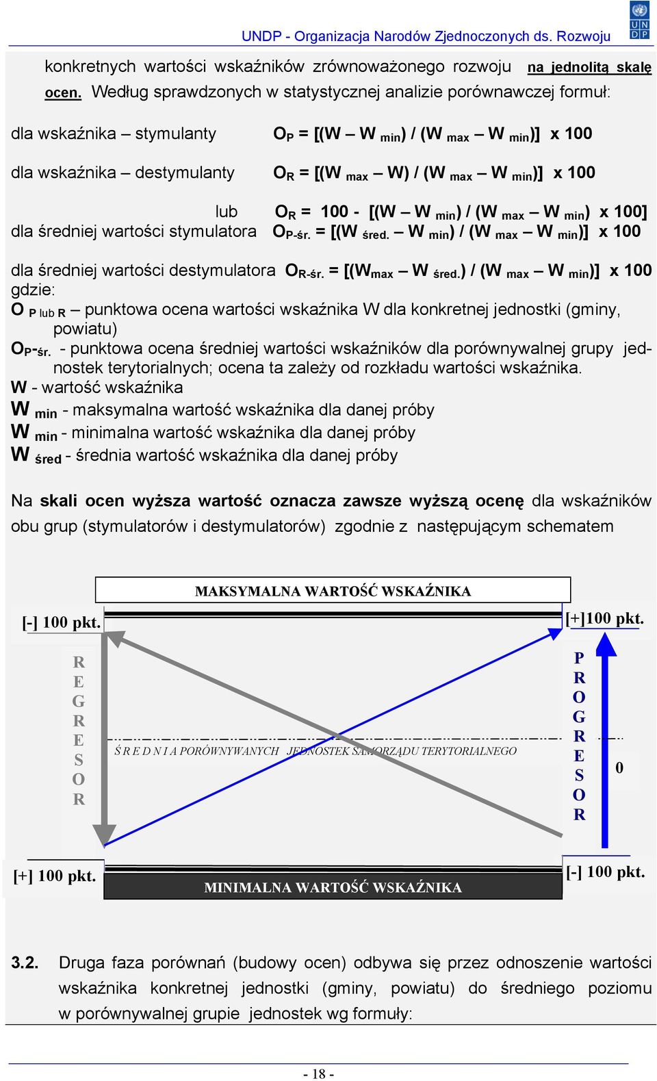 100 lub O R = 100 - [(W W min ) / (W max W min ) x 100] dla średniej wartości stymulatora O P-śr. = [(W ś red. W min ) / (W max W min )] x 100 dla średniej wartości destymulatora O R-śr.