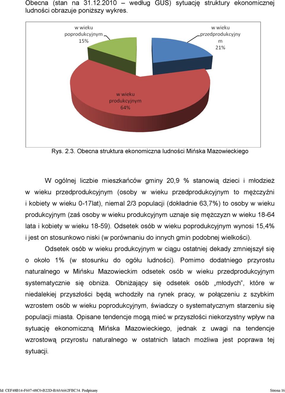 Obecna struktura ekonomiczna ludności Mińska Mazowieckiego W ogólnej liczbie mieszkańców gminy 20,9 % stanowią dzieci i młodzież w wieku przedprodukcyjnym (osoby w wieku przedprodukcyjnym to