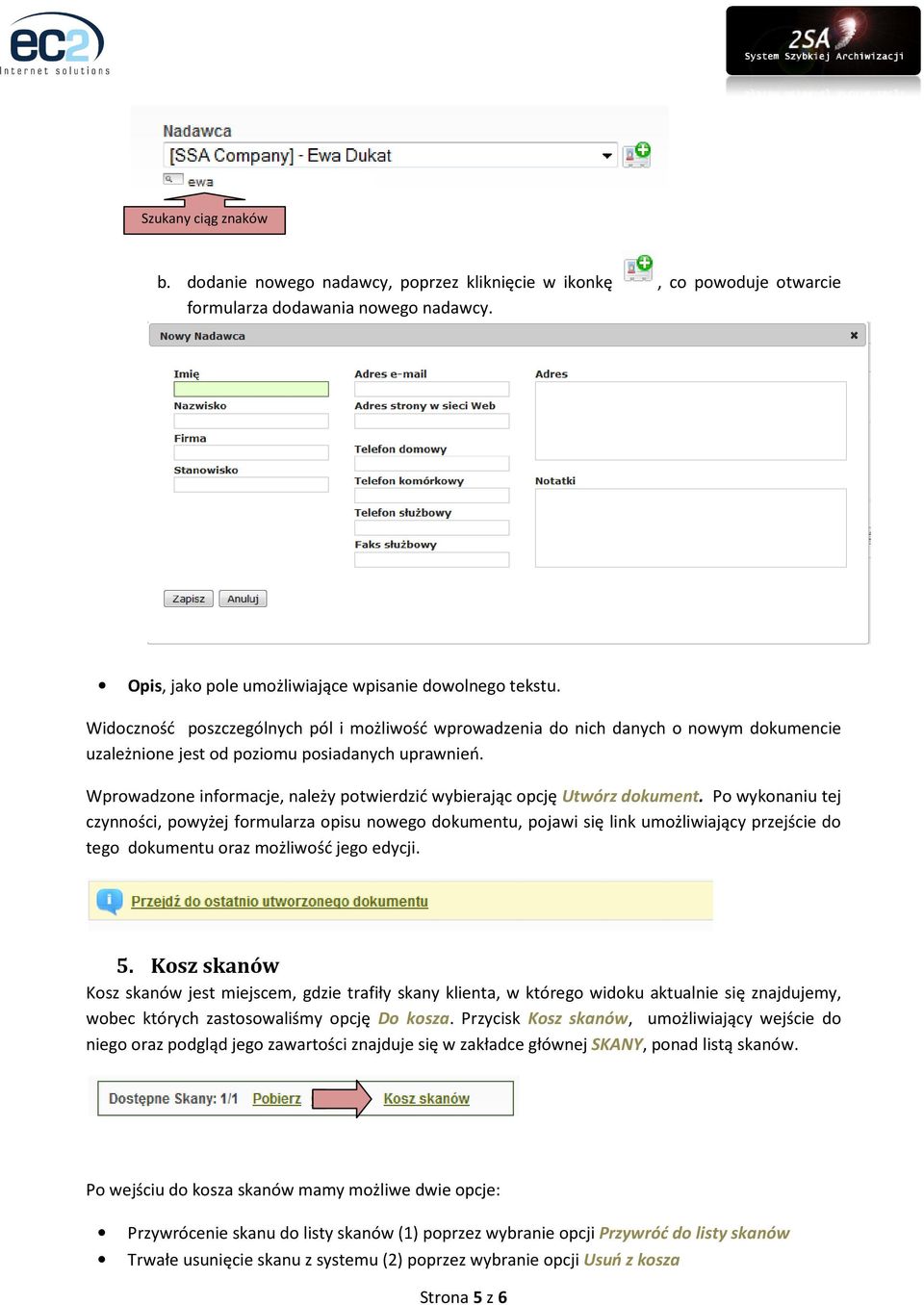 Wprowadzone informacje, należy potwierdzić wybierając opcję Utwórz dokument.