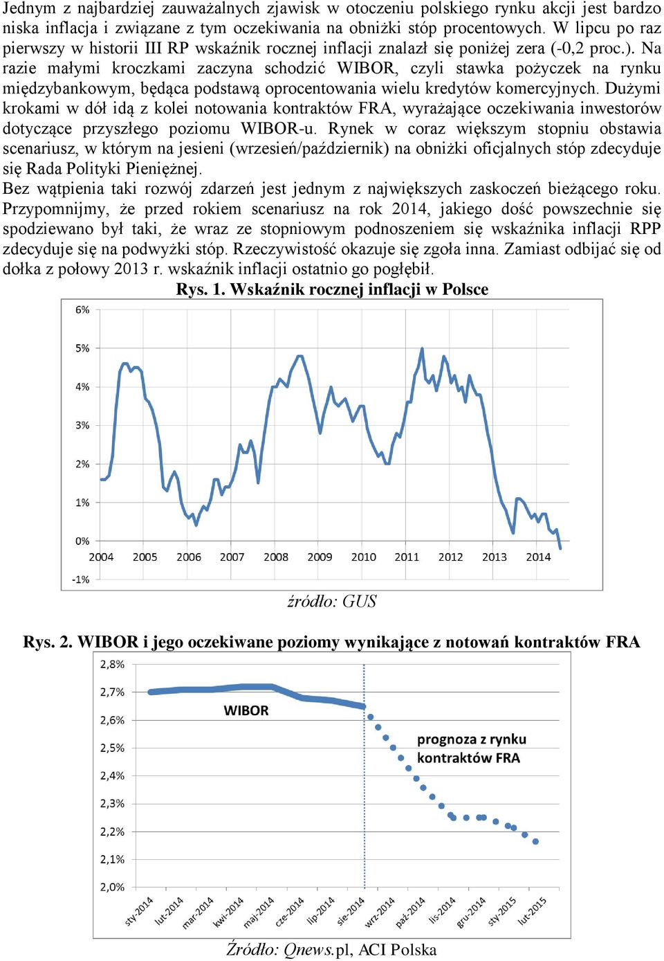 Na razie małymi kroczkami zaczyna schodzić WIBOR, czyli stawka pożyczek na rynku międzybankowym, będąca podstawą oprocentowania wielu kredytów komercyjnych.