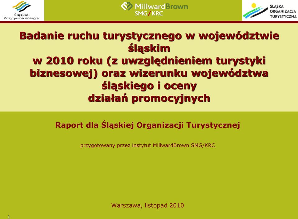 śląskiego i oceny działań promocyjnych Raport dla Śląskiej Organizacji