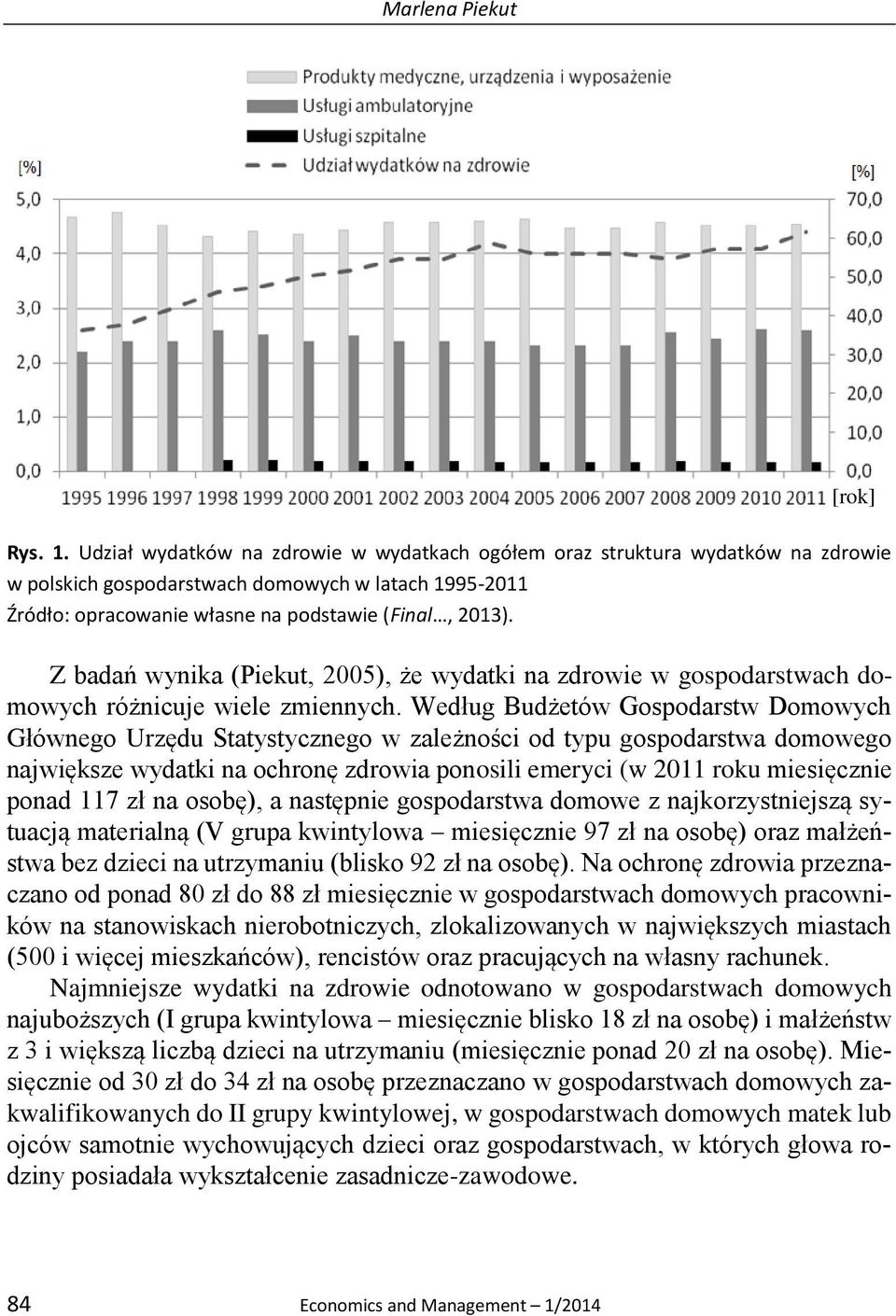 Z badań wynika (Piekut, 2005), że wydatki na zdrowie w gospodarstwach domowych różnicuje wiele zmiennych.