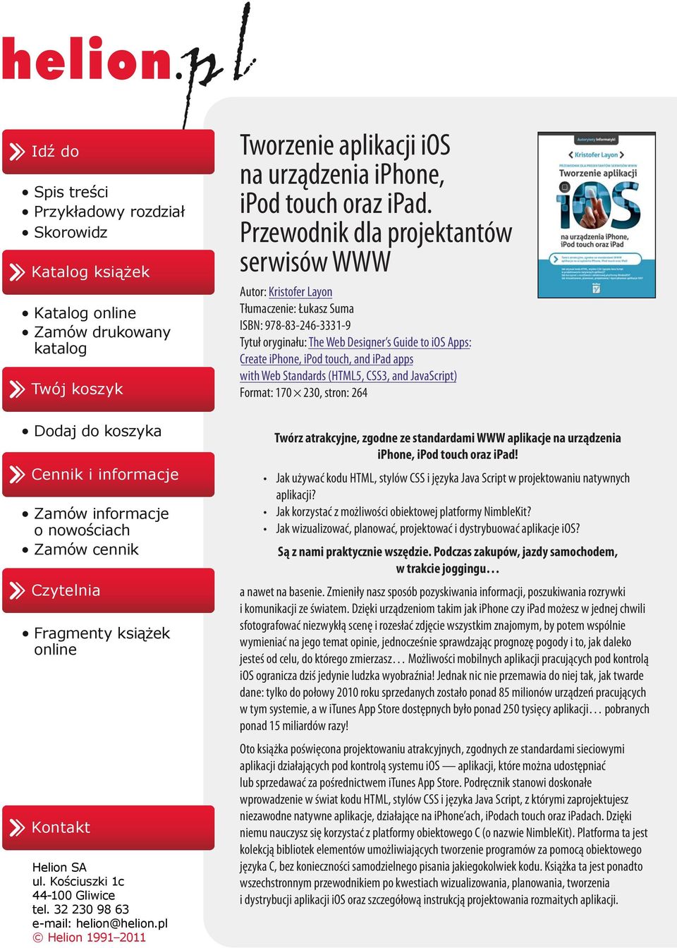 pl Helion 1991 2011 Tworzenie aplikacji ios na urządzenia iphone, ipod touch oraz ipad.