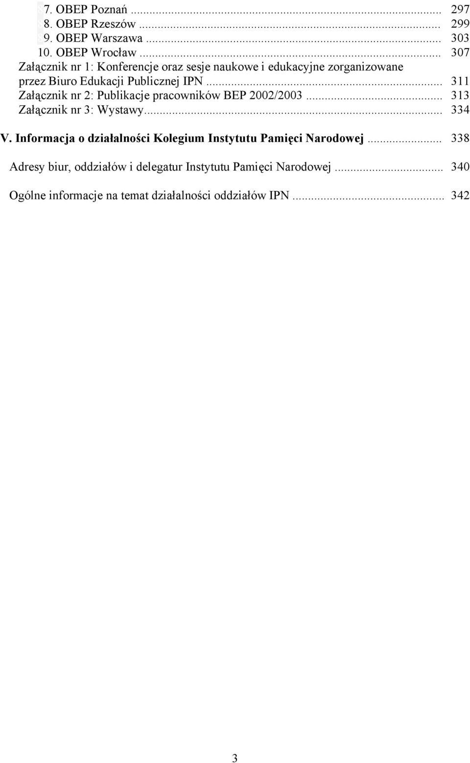 .. 311 Załącznik nr 2: Publikacje pracowników BEP 2002/2003... 313 Załącznik nr 3: Wystawy... 334 V.