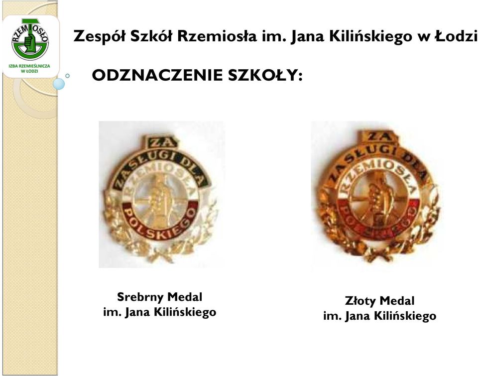 ODZNACZENIE SZKOŁY: Srebrny Medal