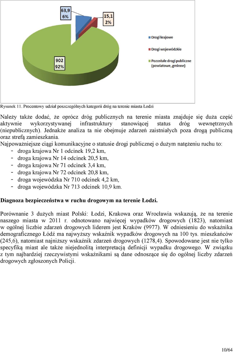 infrastruktury stanowiącej status dróg wewnętrznych (niepublicznych). Jednakże analiza ta nie obejmuje zdarzeń zaistniałych poza drogą publiczną oraz strefą zamieszkania.