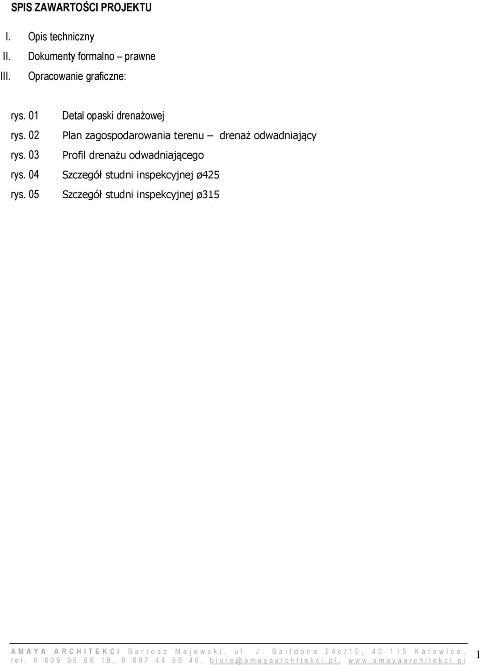 05 Detal opaski drenażowej Plan zagospodarowania terenu drenaż odwadniający