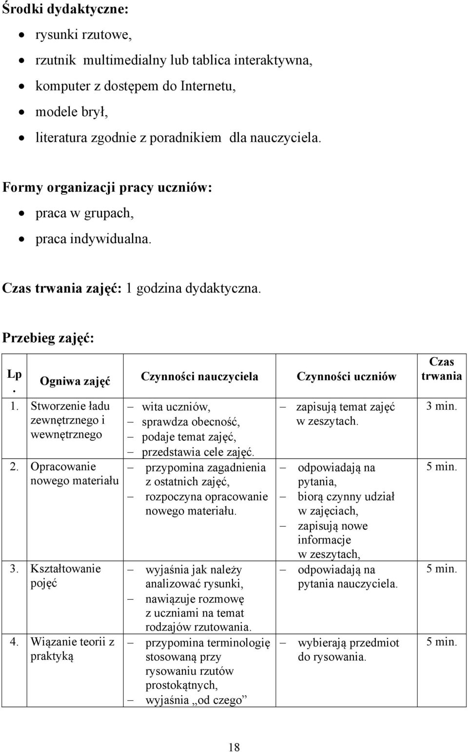 Opracowanie nowego materiału 3. Kształtowanie pojęć 4. Wiązanie teorii z praktyką wita uczniów, sprawdza obecność, podaje temat zajęć, przedstawia cele zajęć.