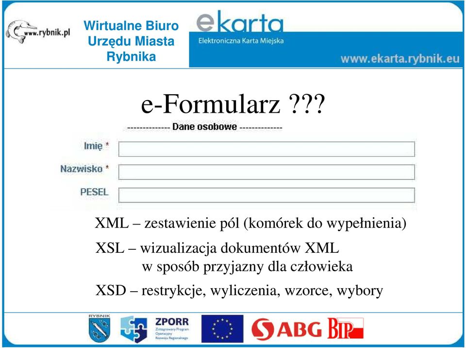 wypełnienia) XSL wizualizacja dokumentów