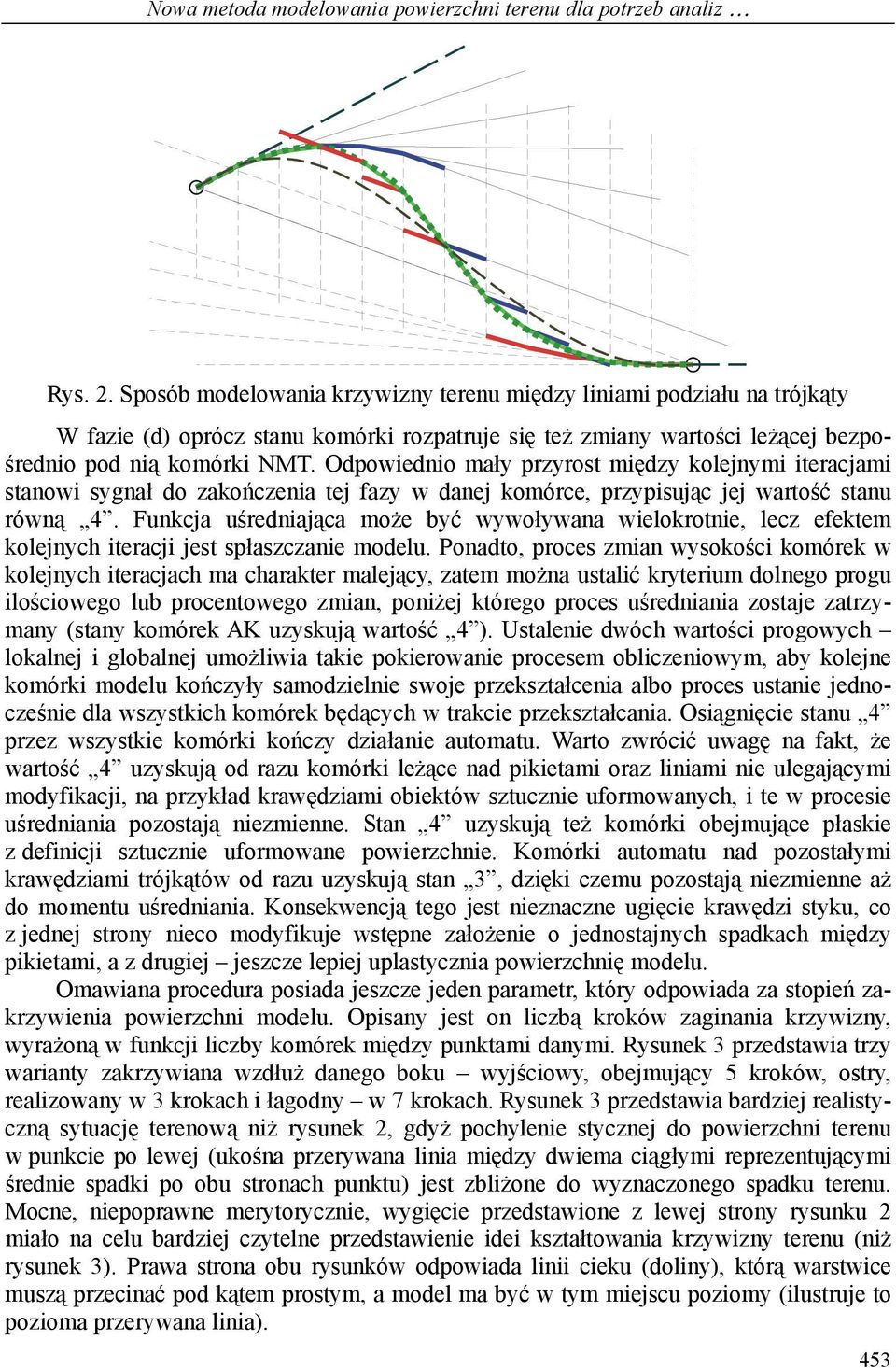 Odpowiednio mały przyrost między kolejnymi iteracjami stanowi sygnał do zakończenia tej fazy w danej komórce, przypisując jej wartość stanu równą 4.