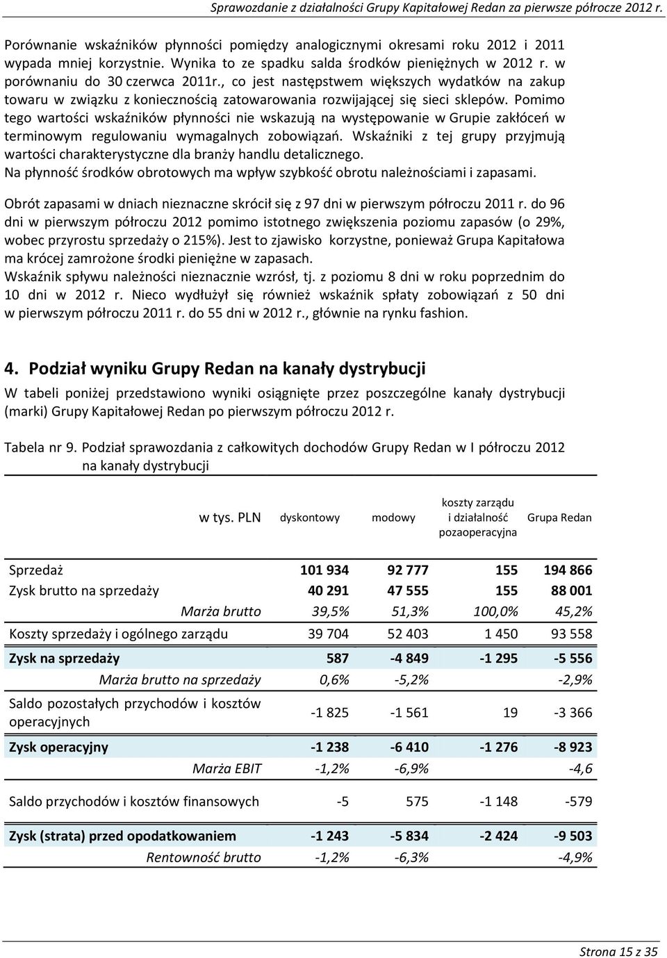 Pomimo tego wartości wskaźników płynności nie wskazują na występowanie w Grupie zakłóceo w terminowym regulowaniu wymagalnych zobowiązao.