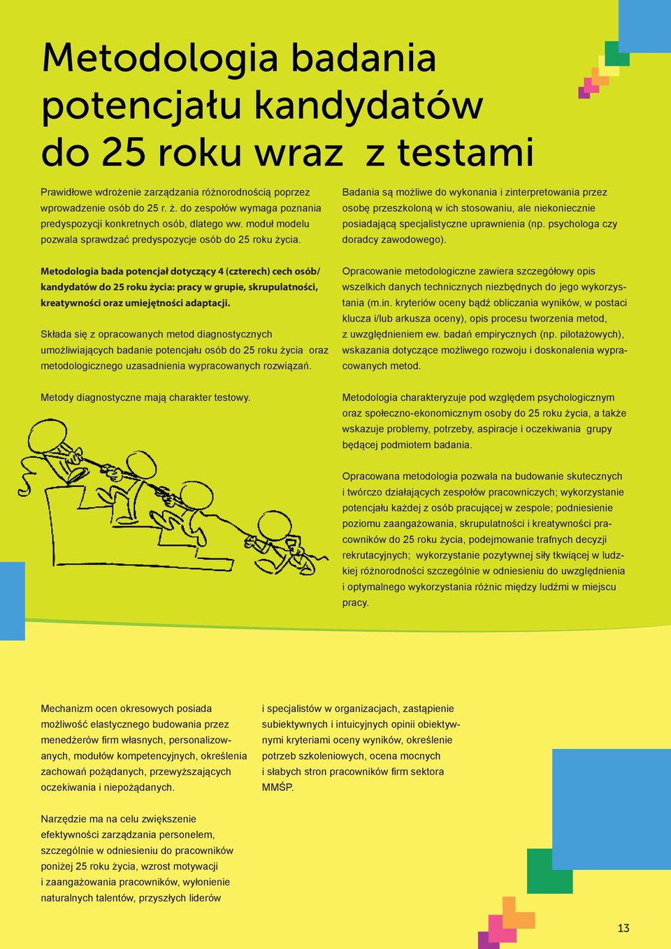 Badania są możliwe do wykonania i zinterpretowania przez osobę przeszkoloną w ich stosowaniu, ale niekoniecznie posiadającą specjalistyczne uprawnienia (np. psychologa czy doradcy zawodowego).