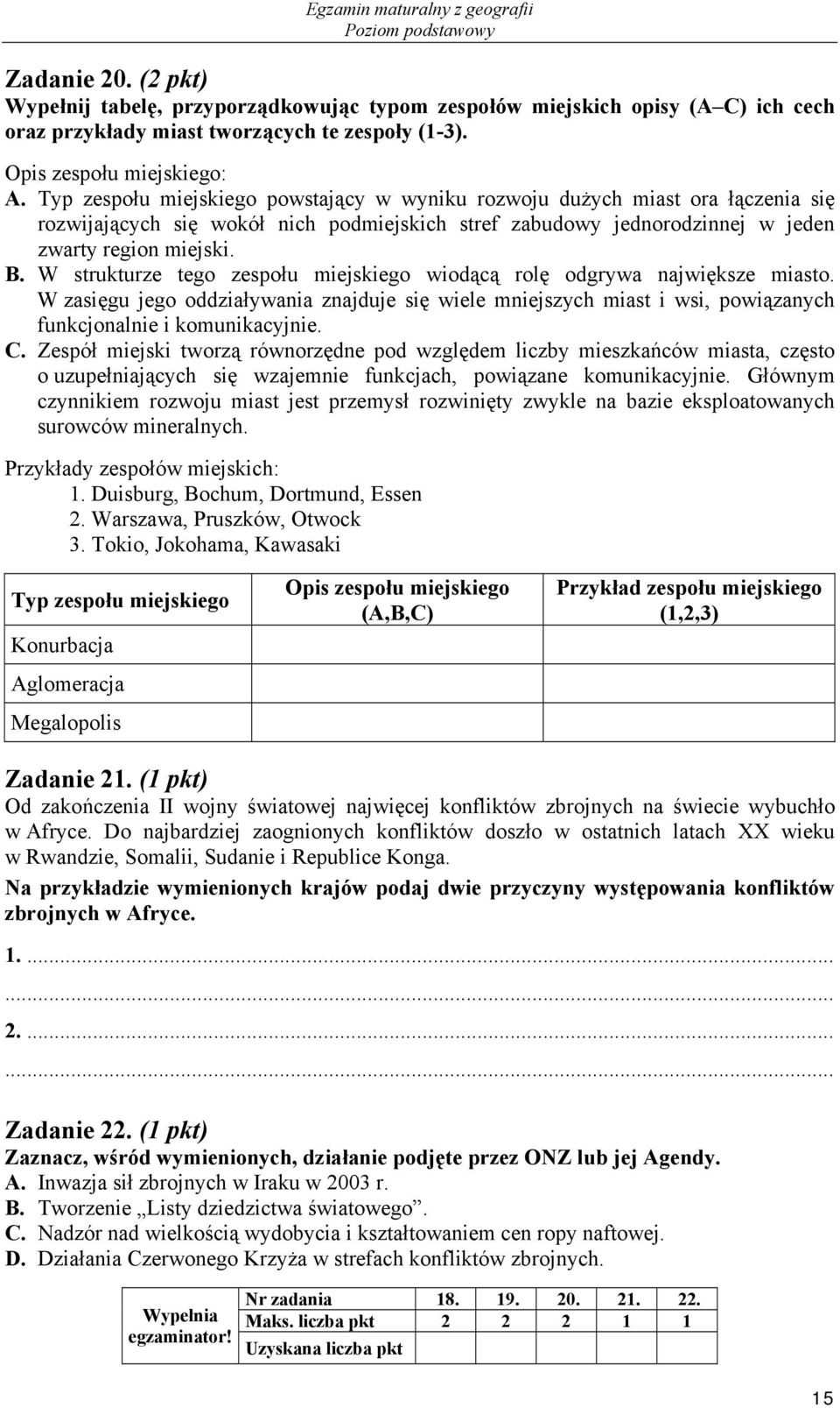 W strukturze tego zespołu miejskiego wiodącą rolę odgrywa największe miasto. W zasięgu jego oddziaływania znajduje się wiele mniejszych miast i wsi, powiązanych funkcjonalnie i komunikacyjnie. C.