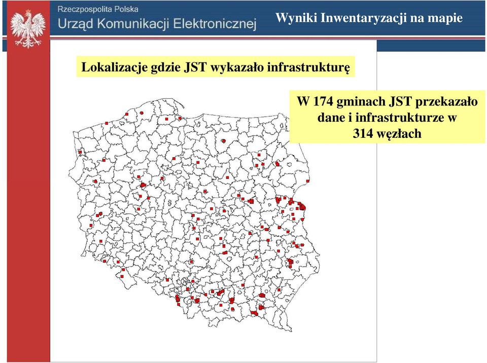 infrastrukturę W 174 gminach JST