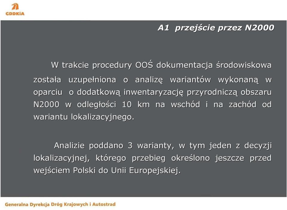 odległości 10 km na wschód d i na zachód d od wariantu lokalizacyjnego.