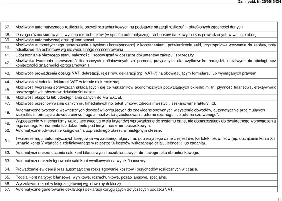 Możliwość automatycznego generowania z systemu korespondencji z kontrahentami, potwierdzenia sald, trzystopniowe wezwanie do zapłaty, noty odsetkowe dla odbiorców wg indywidualnego oprocentowania 41.