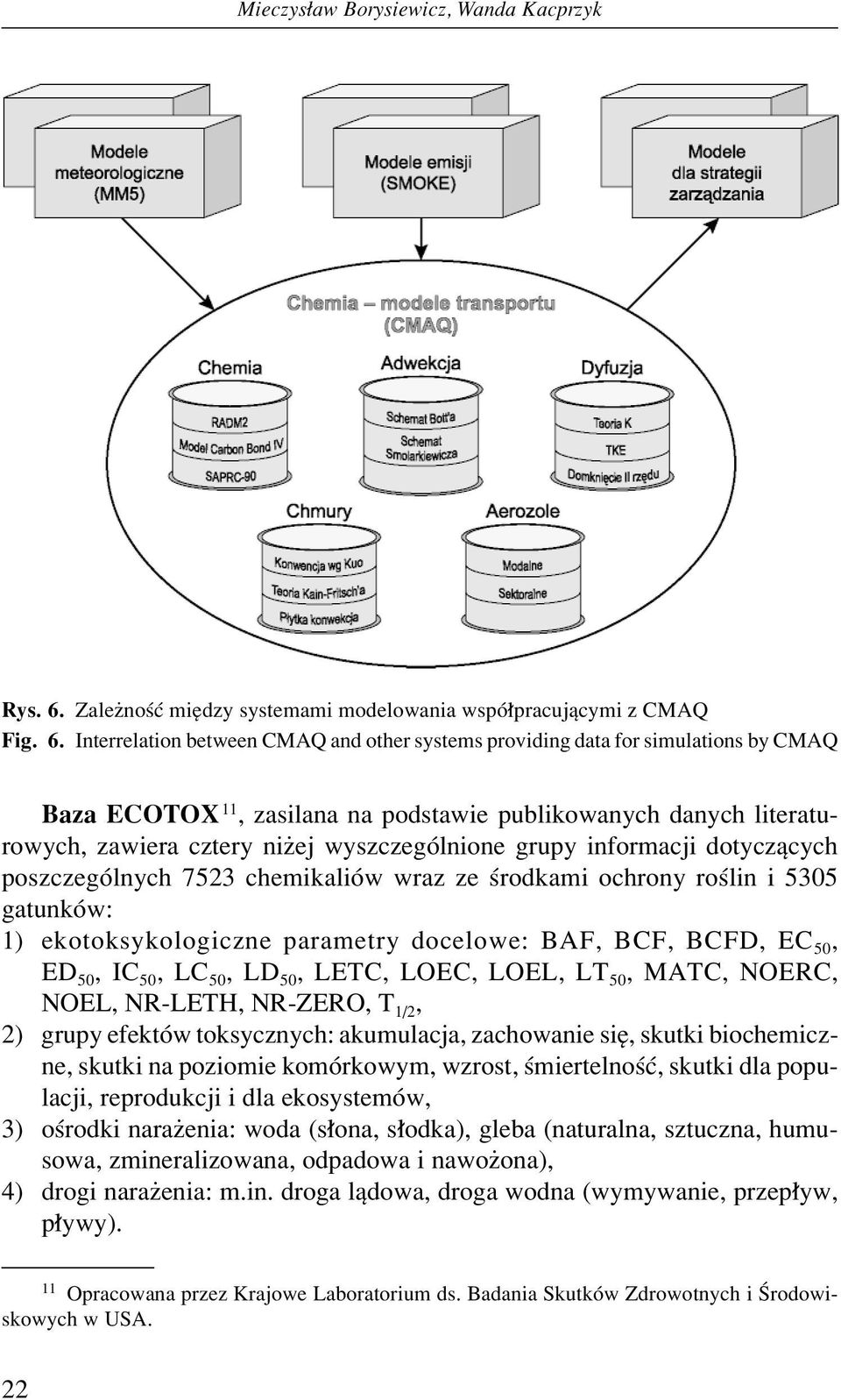 Interrelation between CMAQ and other systems providing data for simulations by CMAQ Baza ECOTOX 11, zasilana na podstawie publikowanych danych literaturowych, zawiera cztery niøej wyszczegûlnione