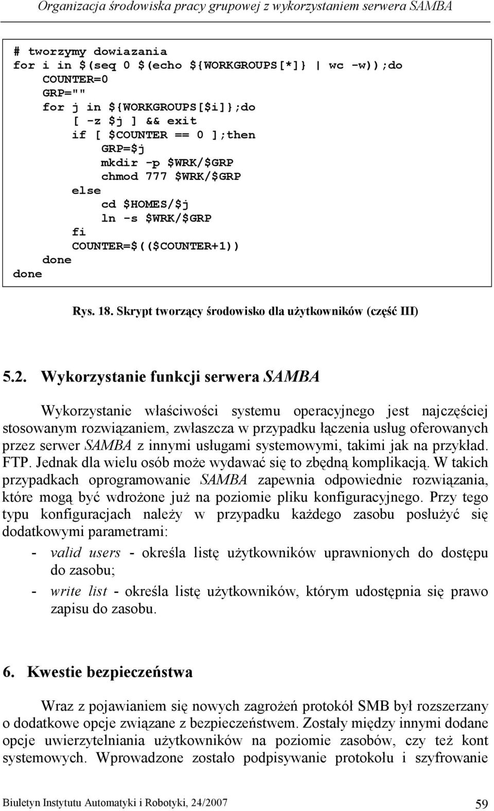 Skrypt tworzący środowisko dla uŝytkowników (część III) 5.2.