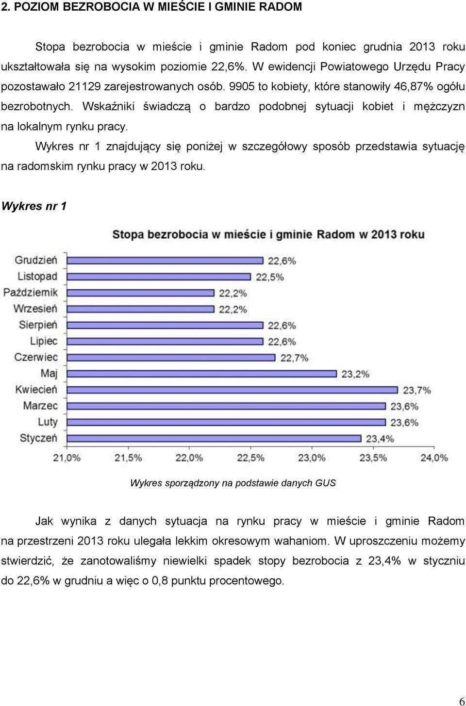 Wskaźniki świadczą o bardzo podobnej sytuacji kobiet i mężczyzn na lokalnym rynku pracy.