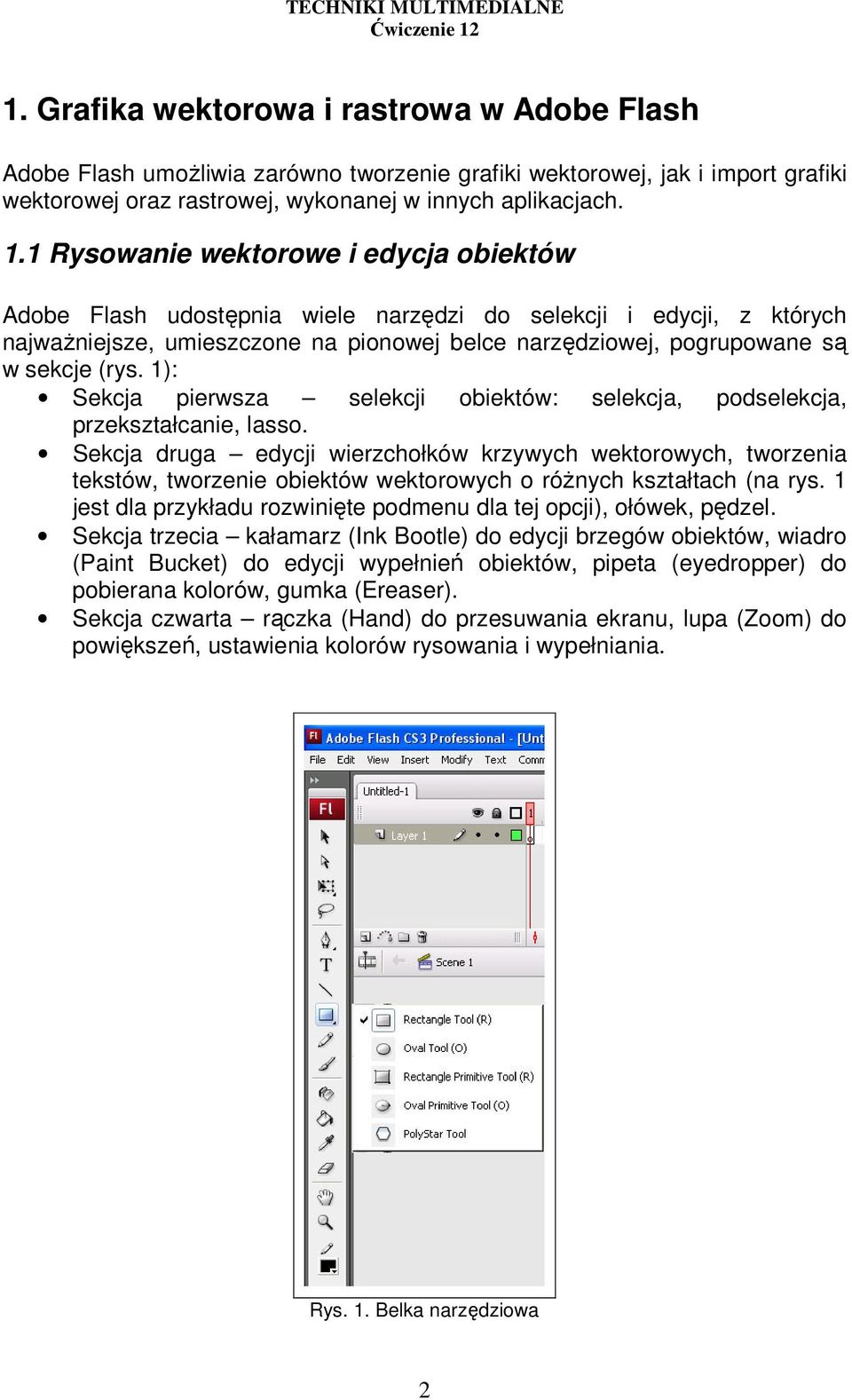 1): Sekcja pierwsza selekcji obiektów: selekcja, podselekcja, przekształcanie, lasso.