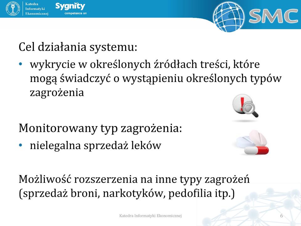 zagrożenia: nielegalna sprzedaż leków Możliwość rozszerzenia na inne typy