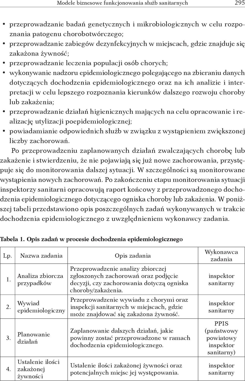 interpretacji w celu lepszego rozpoznania kierunków dalszego rozwoju choroby lub zakażenia; przeprowadzanie działań higienicznych mających na celu opracowanie i realizację utylizacji