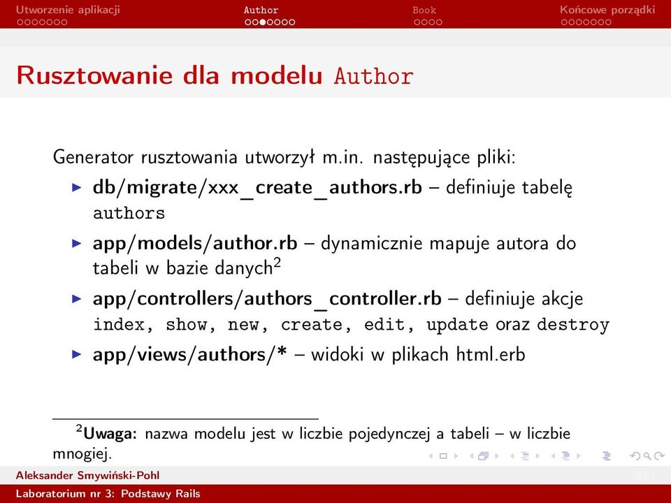 rb dynamicznie mapuje autora do tabeli w bazie danych 2 app/controllers/authors_controller.