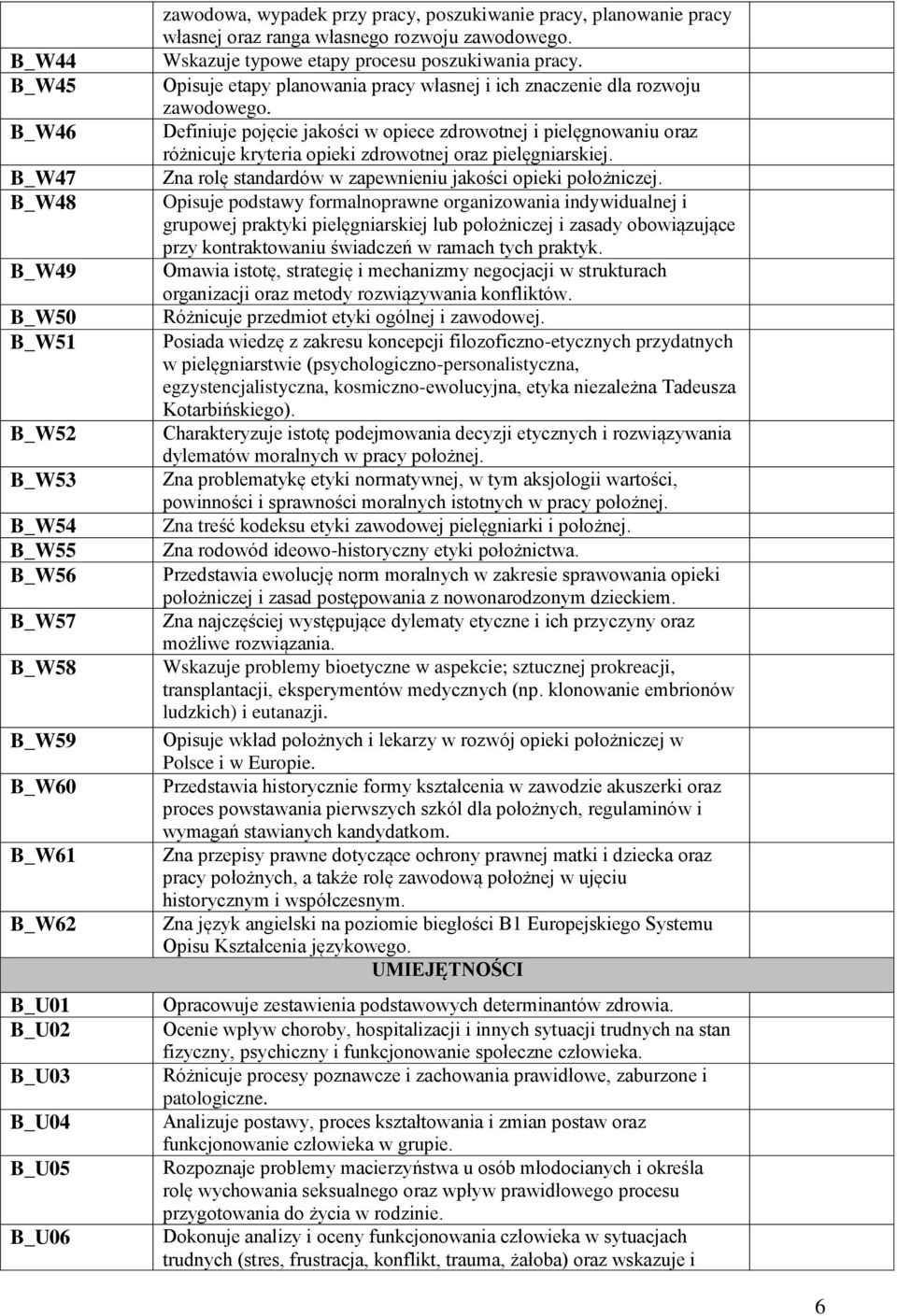 Definiuje pojęcie jakości w opiece zdrowotnej i pielęgnowaniu oraz różnicuje kryteria opieki zdrowotnej oraz pielęgniarskiej. Zna rolę standardów w zapewnieniu jakości opieki położniczej.