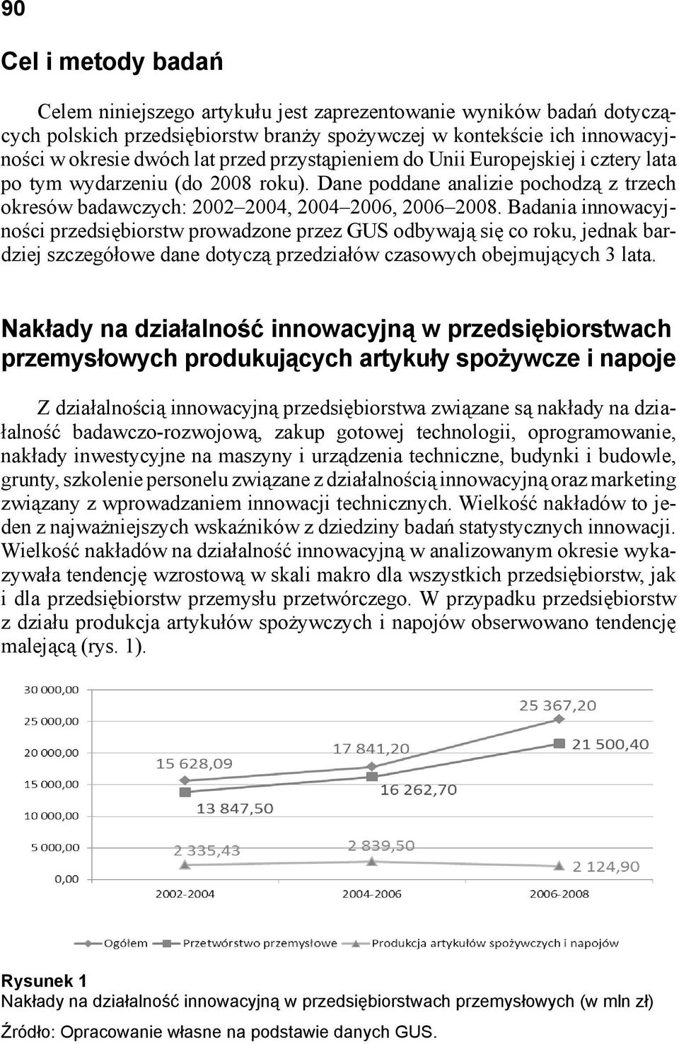 Badania innowacyjności przedsiębiorstw prowadzone przez GUS odbywają się co roku, jednak bardziej szczegółowe dane dotyczą przedziałów czasowych obejmujących 3 lata.