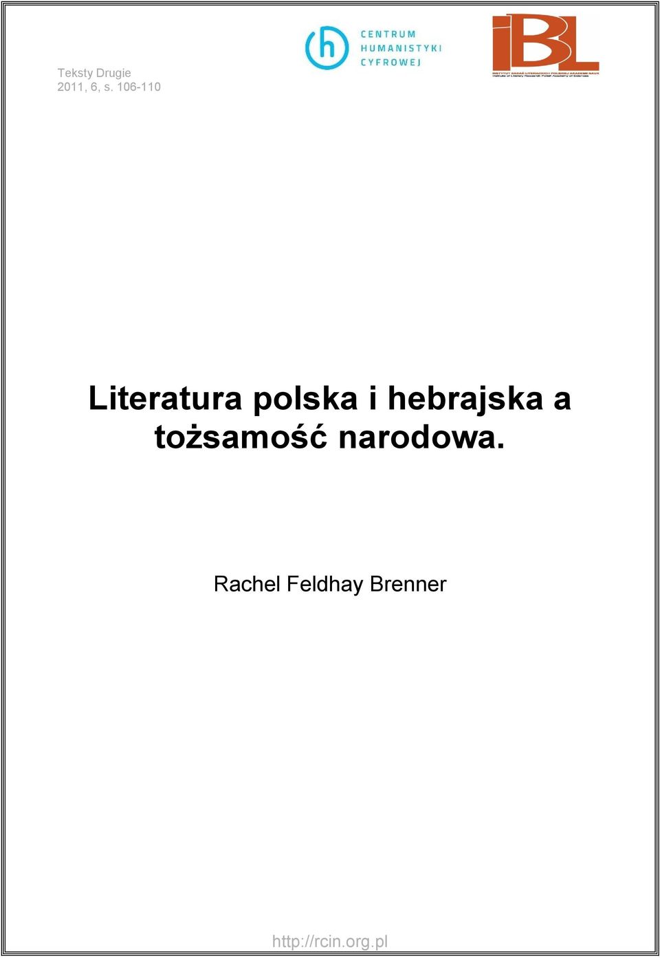 i hebrajska a tożsamość