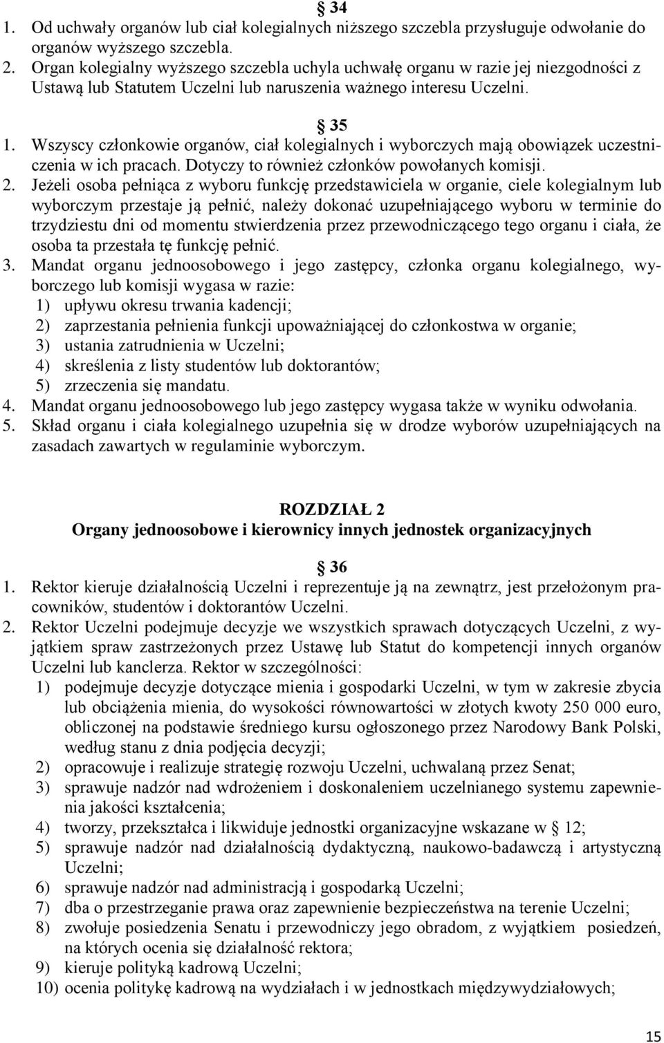 Wszyscy członkowie organów, ciał kolegialnych i wyborczych mają obowiązek uczestniczenia w ich pracach. Dotyczy to również członków powołanych komisji. 2.