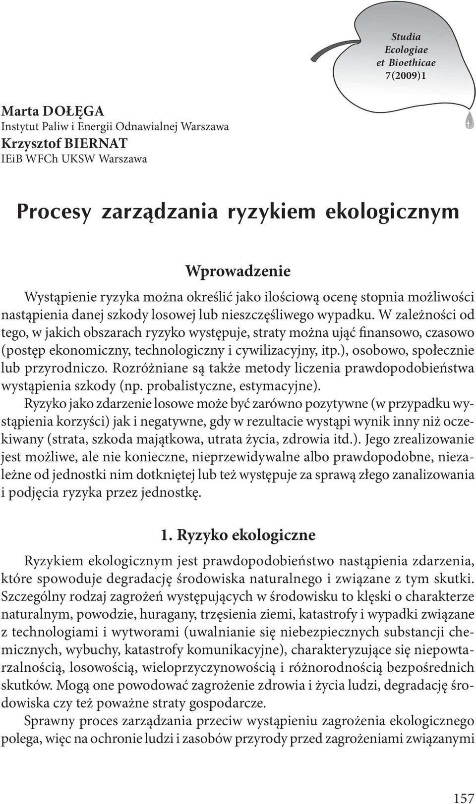 W zależności od tego, w jakich obszarach ryzyko występuje, straty można ująć finansowo, czasowo (postęp ekonomiczny, technologiczny i cywilizacyjny, itp.), osobowo, społecznie lub przyrodniczo.