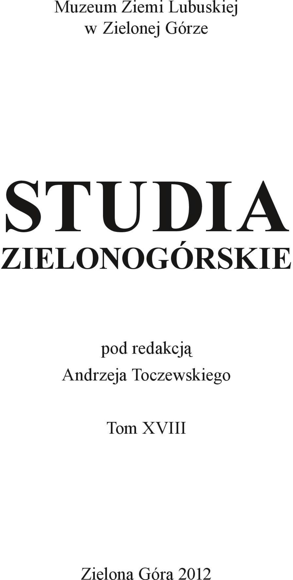 ZIELONOGÓRSKIE pod redakcją