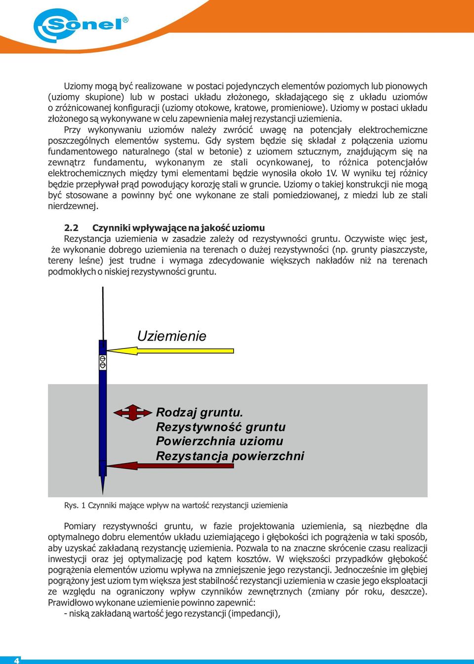 Przy wykonywaniu uziomów należy zwrócić uwagę na potencjały elektrochemiczne poszczególnych elementów systemu.