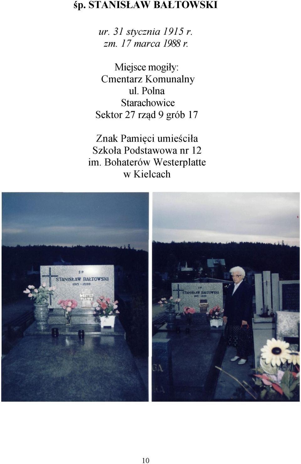 Polna Starachowice Sektor 27 rząd 9 grób 17
