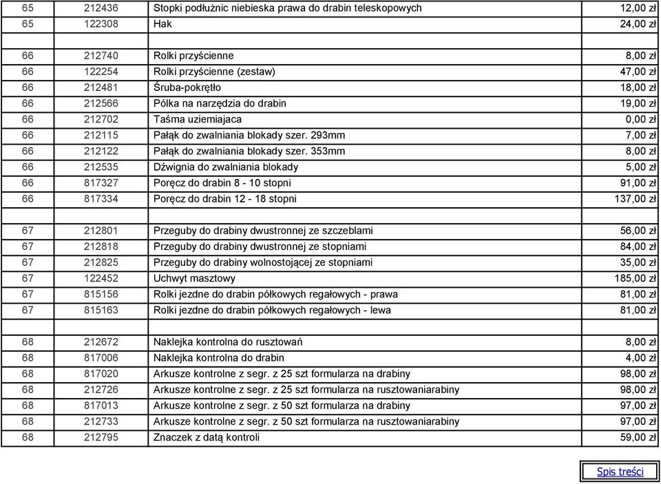 293mm 7,00 zł 66 212122 Pałąk do zwalniania blokady szer.