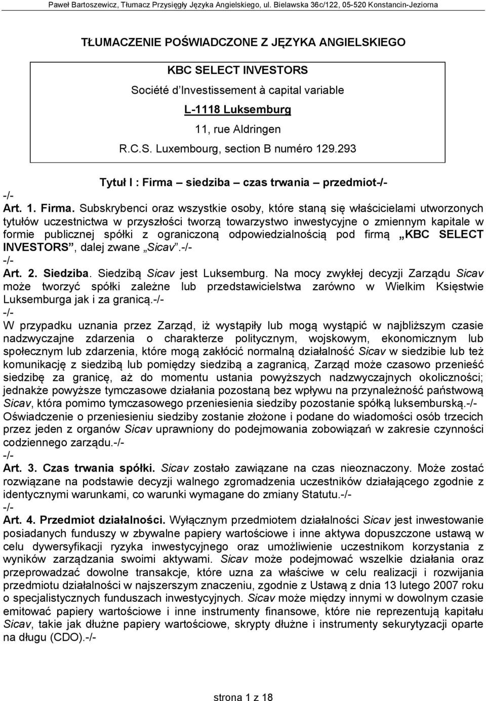 293 Tytuł I : Firma 