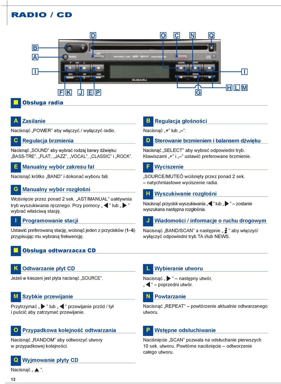 Manualny wybór rozgłośni Wciśnięcie przez ponad 2 sek. AST/MANUAL uaktywnia tryb wyszukiwania ręcznego. Przy pomocy lub wybrać właściwą stację.