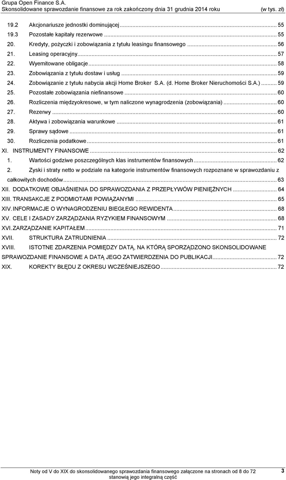 Pozostałe zobowiązania niefinansowe... 60 26. Rozliczenia międzyokresowe, w tym naliczone wynagrodzenia (zobowiązania)... 60 27. Rezerwy... 60 28. Aktywa i zobowiązania warunkowe... 61 29.