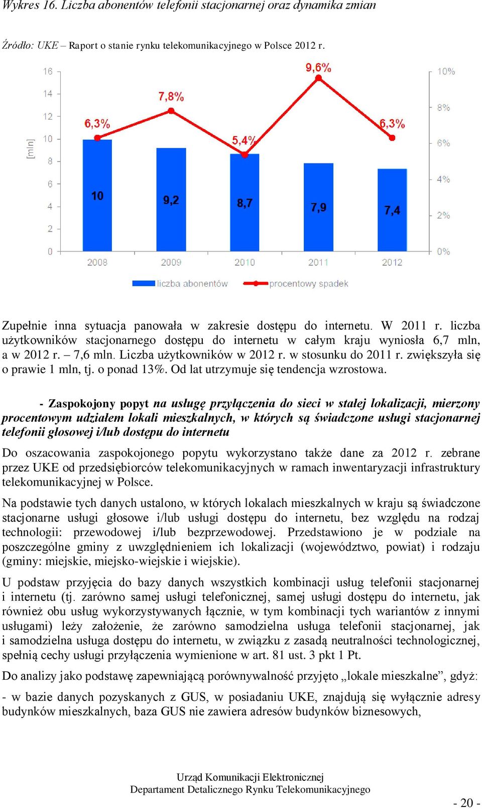 Liczba użytkowników w 2012 r. w stosunku do 2011 r. zwiększyła się o prawie 1 mln, tj. o ponad 13%. Od lat utrzymuje się tendencja wzrostowa.