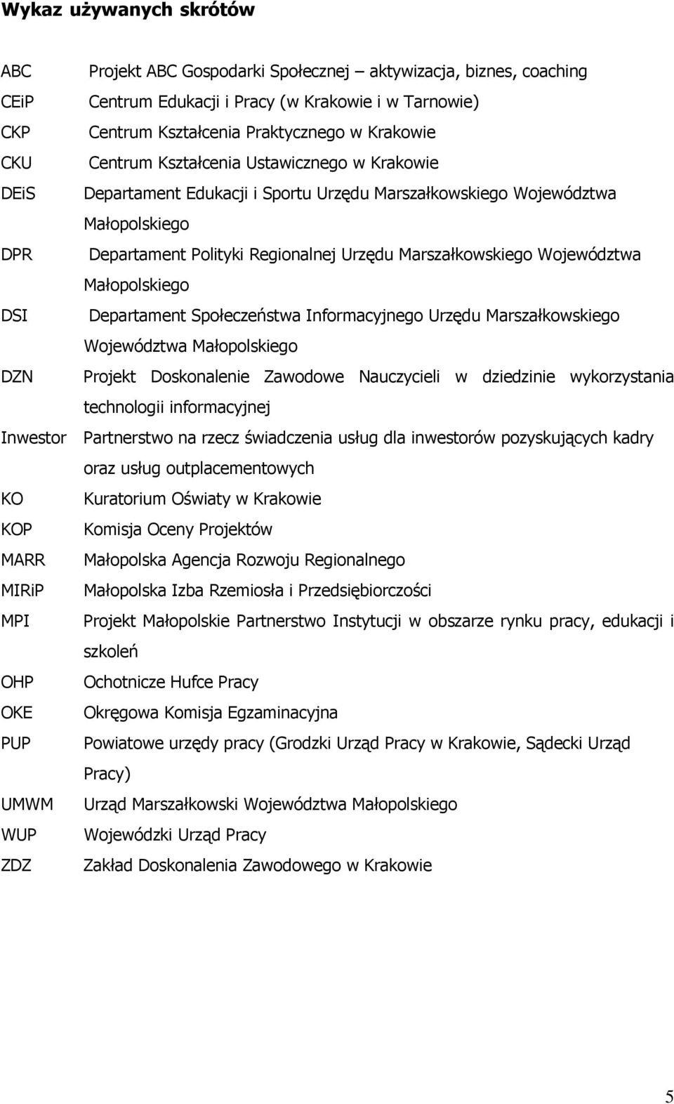 Województwa Małopolskiego DSI Departament Społeczeństwa Informacyjnego Urzędu Marszałkowskiego Województwa Małopolskiego DZN Projekt Doskonalenie Zawodowe Nauczycieli w dziedzinie wykorzystania